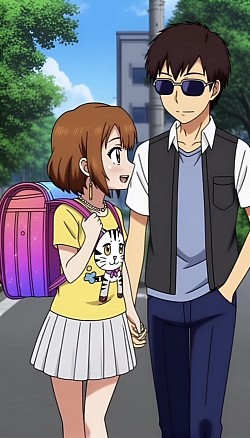 下校中にナンパされるパクチーちゃんの写真